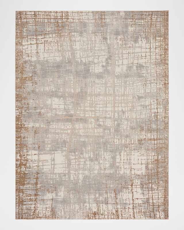 Rush Ivory/Blue Power-Loomed Rug, 10' x 14'